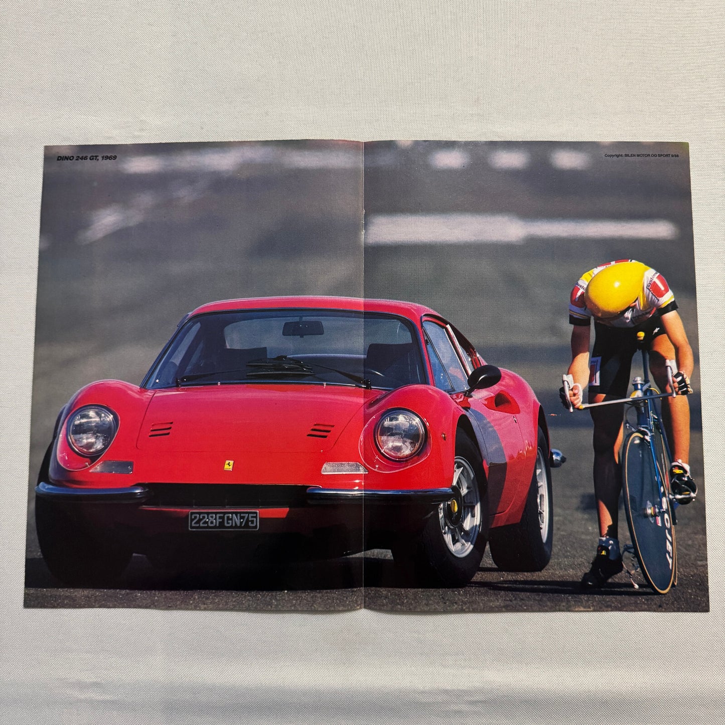 1969 Ferrari Dino 246 GT Car Magazine Insert Poster European
