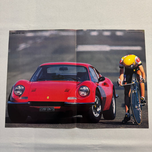 1969 Ferrari Dino 246 GT Car Magazine Insert Poster European