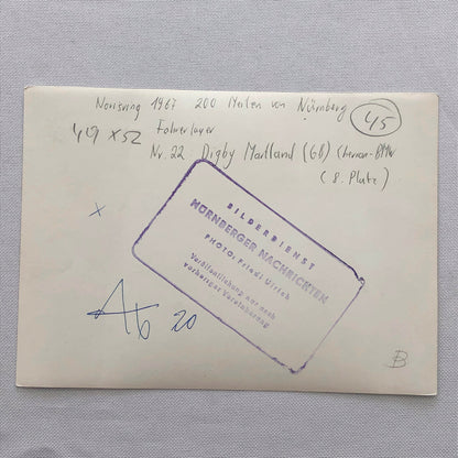 Vintage Chevron BMW Racing Car Photo Photograph Digby Martland Norisring Circuit