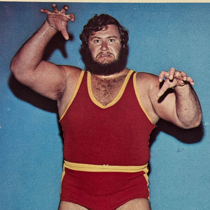 Vintage Wrestling Print Insert Gilles the Fish Poisson Quebec French 1973