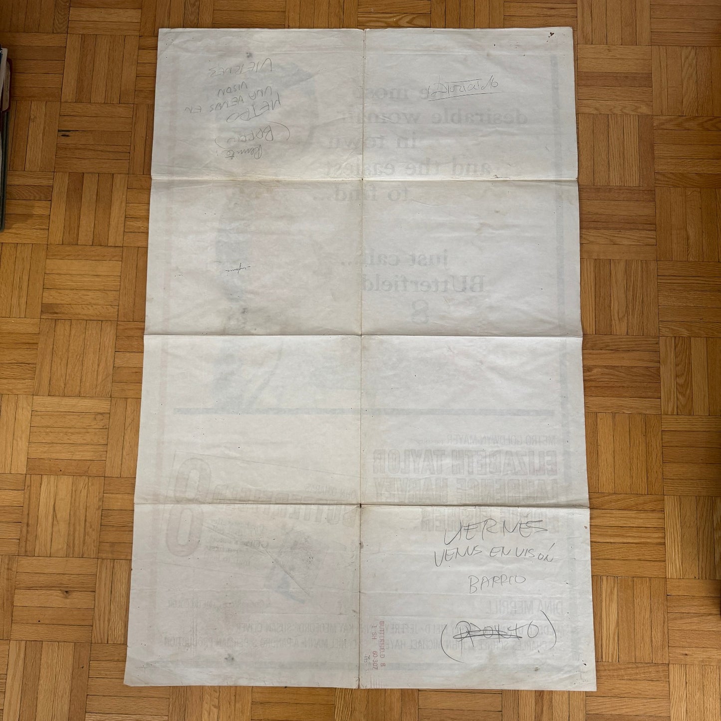 Vintage Movie Poster Butterfield 8 1960 Elizabeth Taylor Film