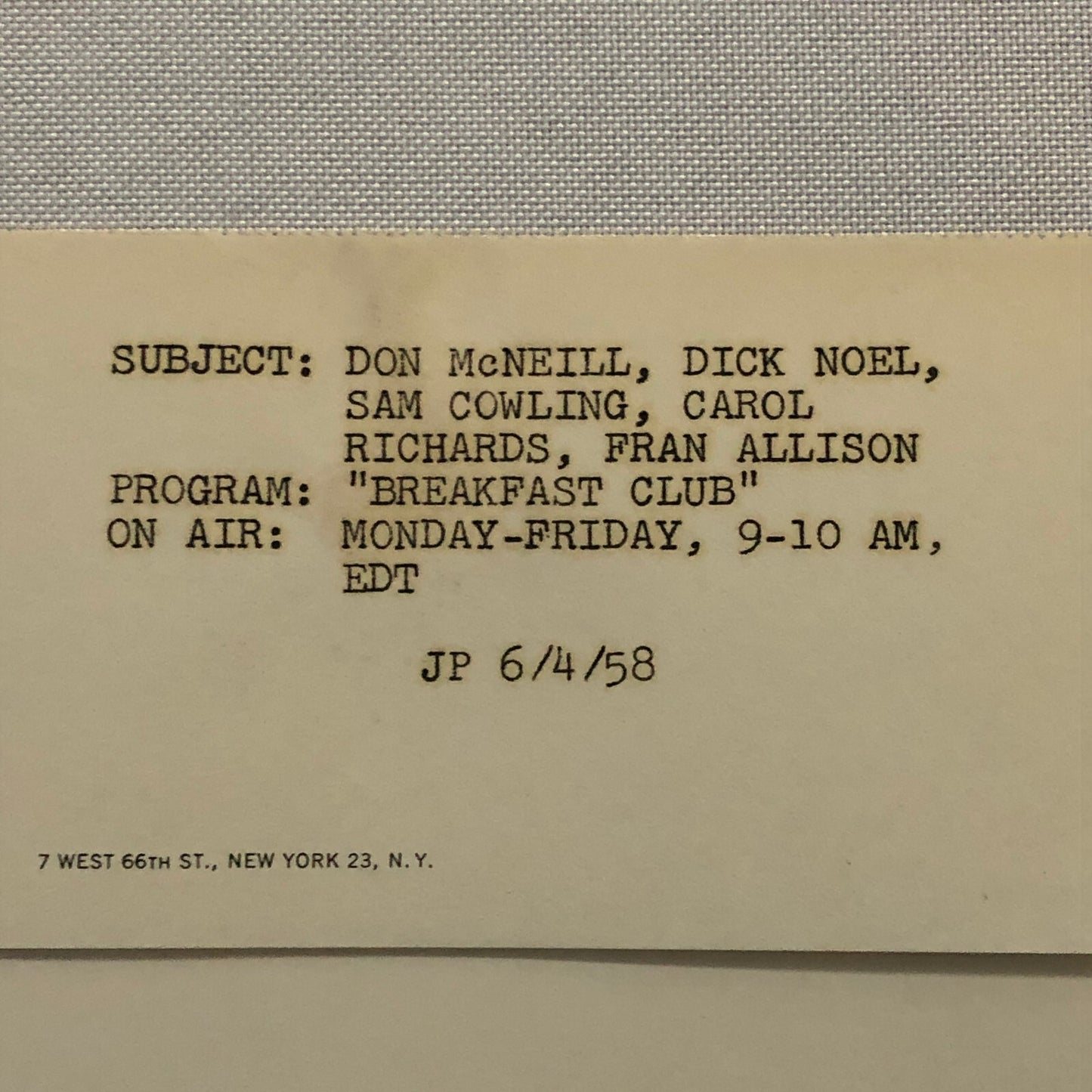 Don McNeill Breakfast Club ABC Television TV Photo Photograph Carol Richards +