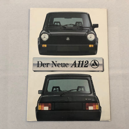 Lancia A112 Car Sales Brochure Catalog Vintage GERMAN Lancia A 112 Abarth