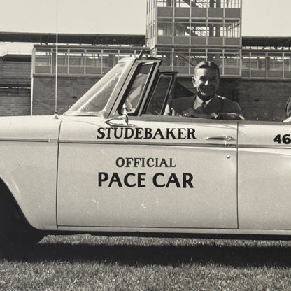 Vintage Indy 500 Racing Photo 1962 Studebaker Official Pace Car Photograph