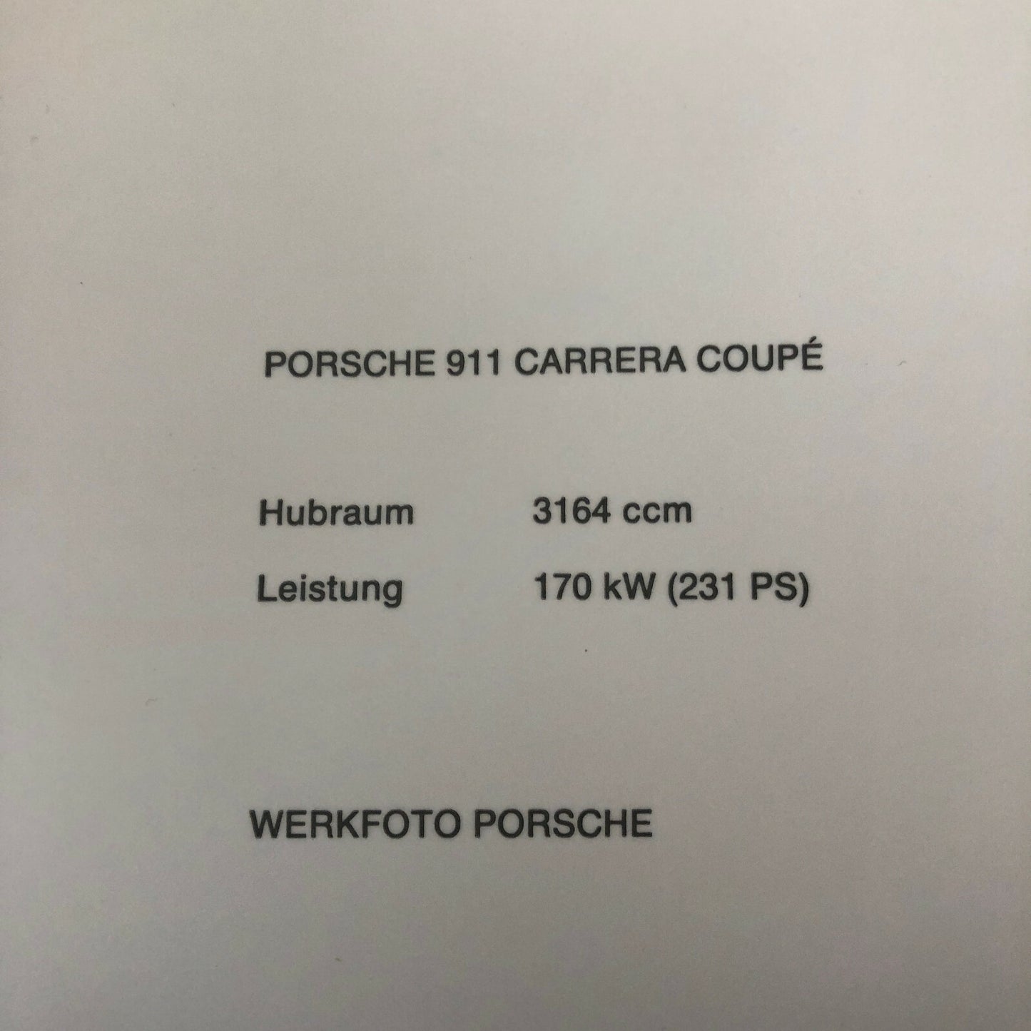 Porsche 911 Carrera Coupe Factory Press Photo Photograph Print Werkfoto