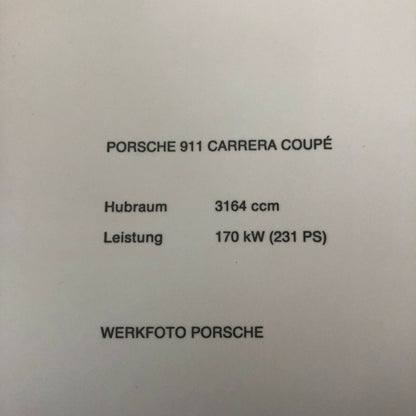 Porsche 911 Carrera Coupe Factory Press Photo Photograph Print Werkfoto