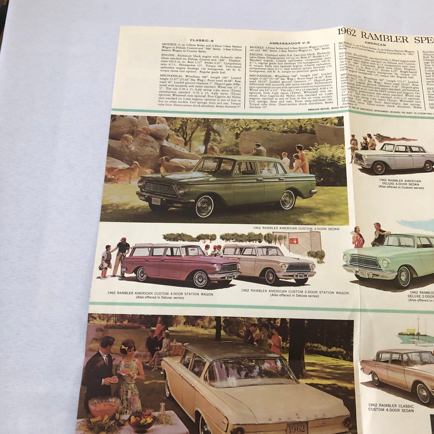 1962 Rambler Car Sales Brochure Catalog Classic Ambassador American Convertible