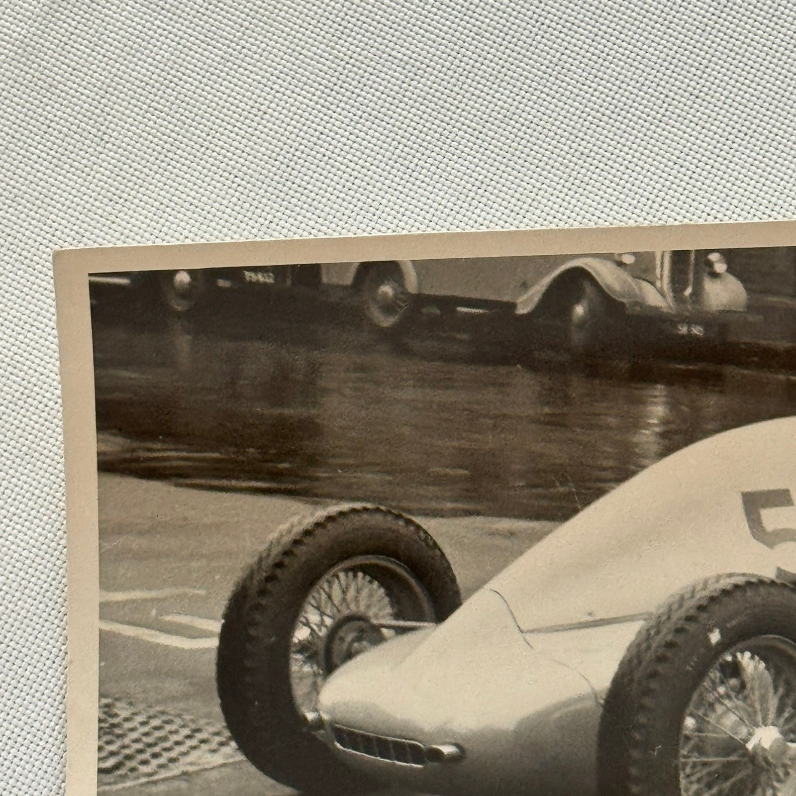 Vintage Racing Car Photo Photograph Print Unidentified Car