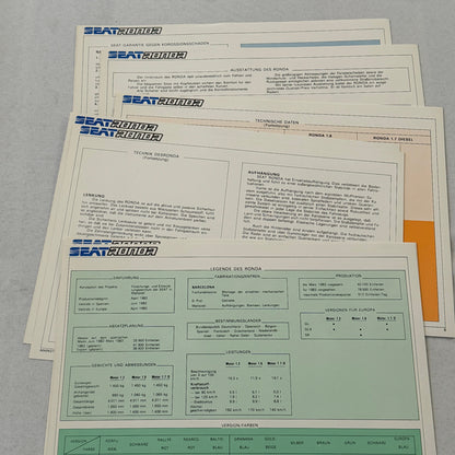 Seat Ronda Car Press Kit Brochure Photos 1983 1984 GERMAN Text European