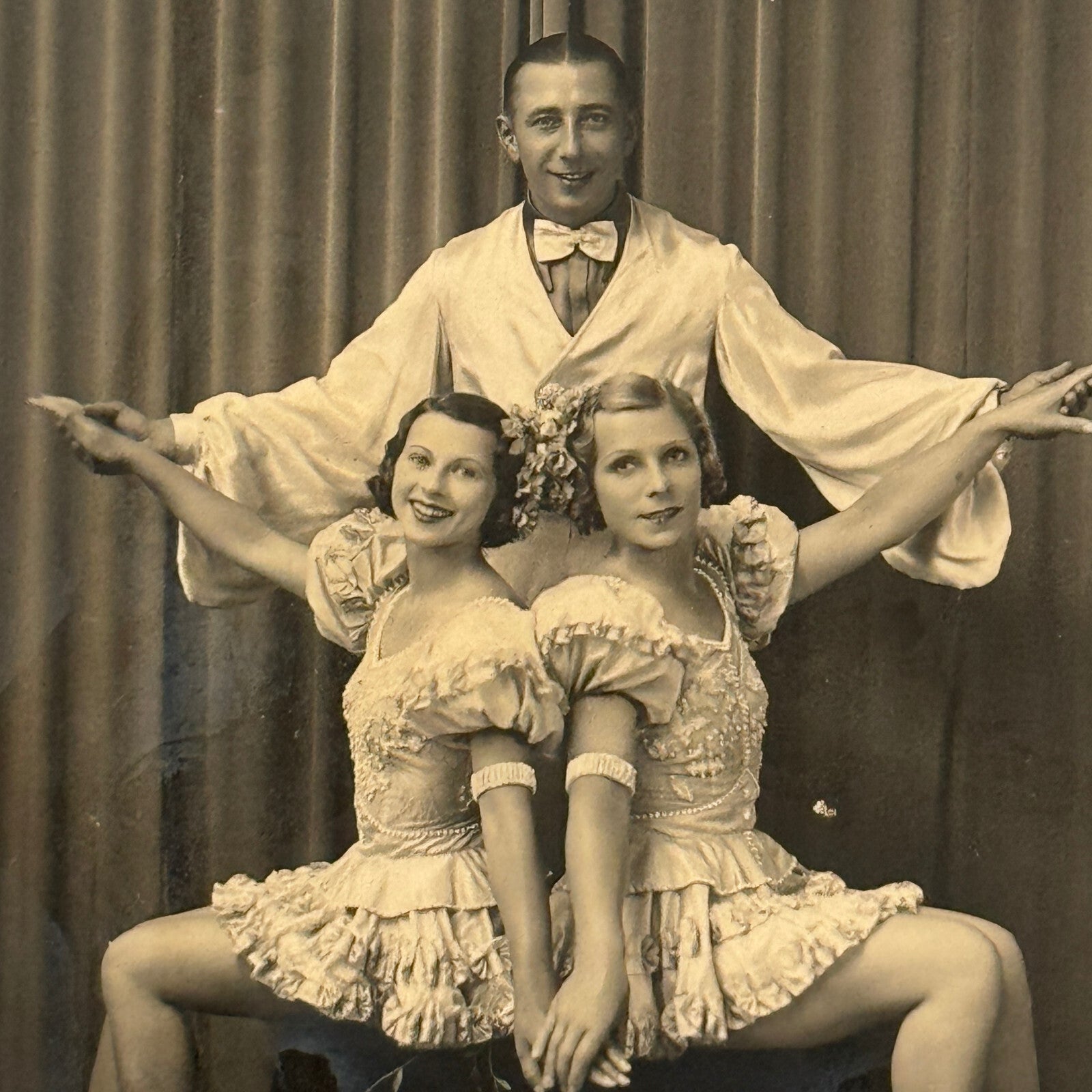 Vintage Circus Rollerskating Roller Skate Act Real Photo Postcard Post Card RPPC