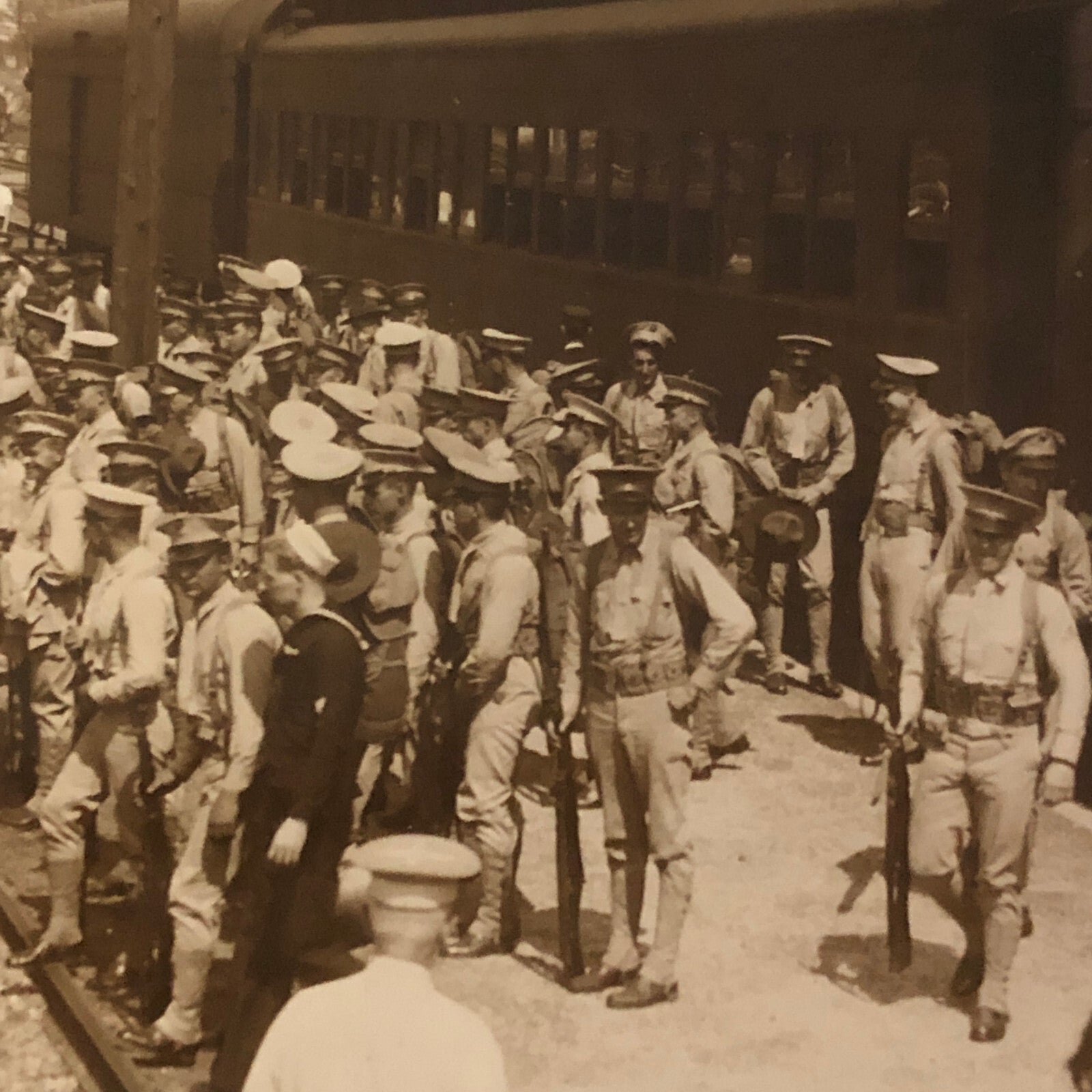 Press Photo Photograph US Marines Mobalized for Cuba 1933 Underwood & Underwood