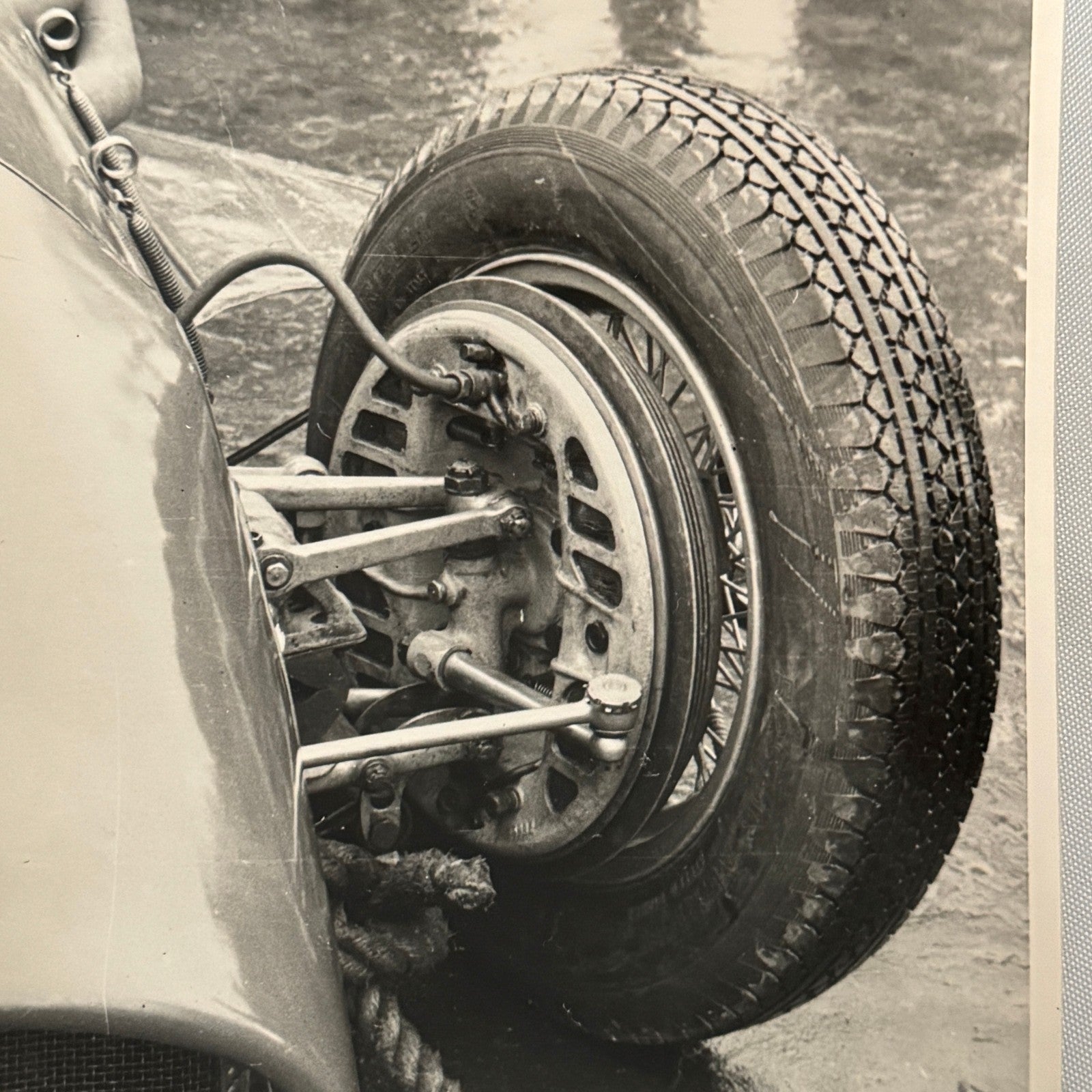 Vintage Racing Photo Photograph Grand Prix Car Wheel