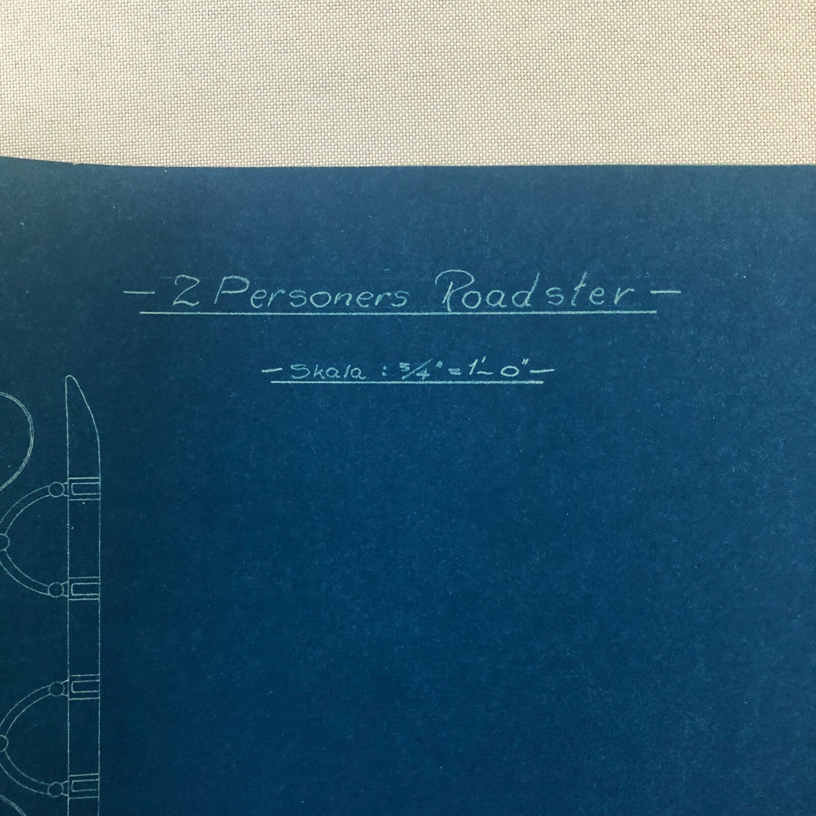 1930 Coachbuilder Car Design Blueprint Rendering Blue Print Roadster Body Style