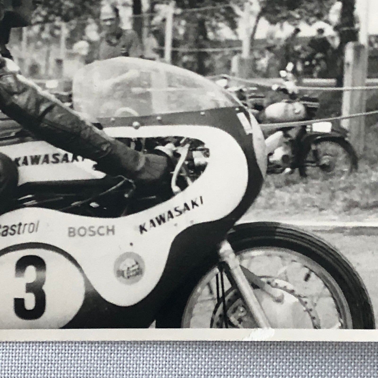 Vintage Motorcycle Racing Photo photograph Rider Werner Bergold Kawasaki 1971