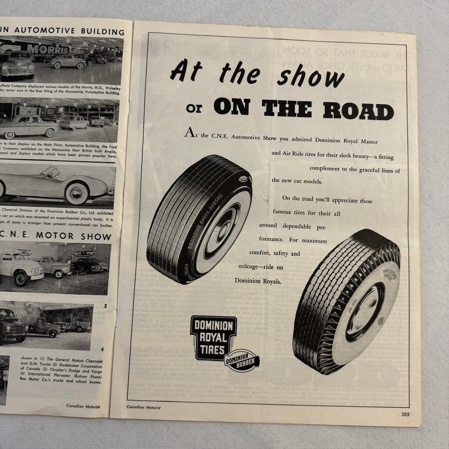 1952 Canadian Motorist Magazine Queen Elizabeth CNE Autoshow Motor Show Sept
