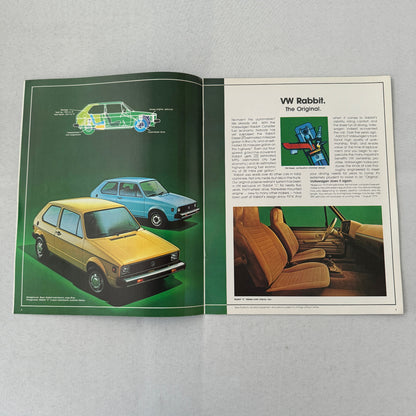 1980 Volkswagen VW Rabbit Car Sales Brochure Catalog Coupe Sedan Convertible