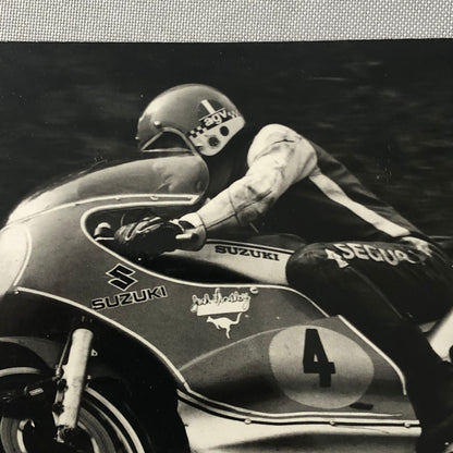 Vintage Motorcycle Racing Photo photograph Suzuki Race Bike Rider