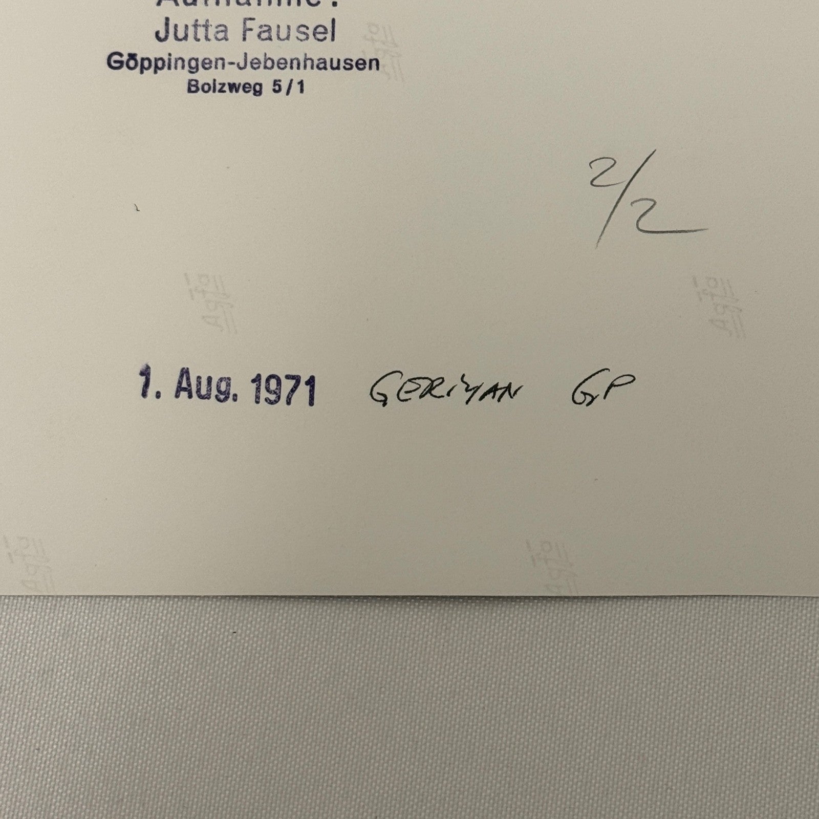 Vintage Racing Photo 1971 German Grand Prix Race Jackie Stewart Motorsport