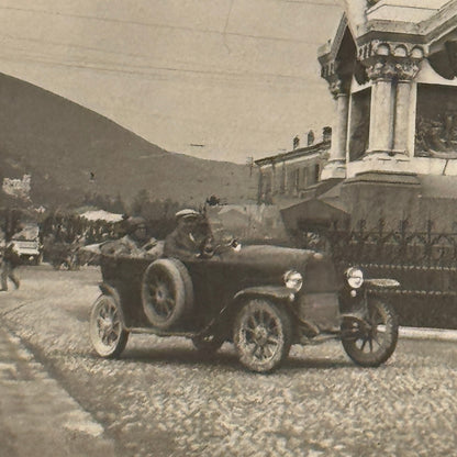 Vintage Photo Photograph Print Antique Car Statue