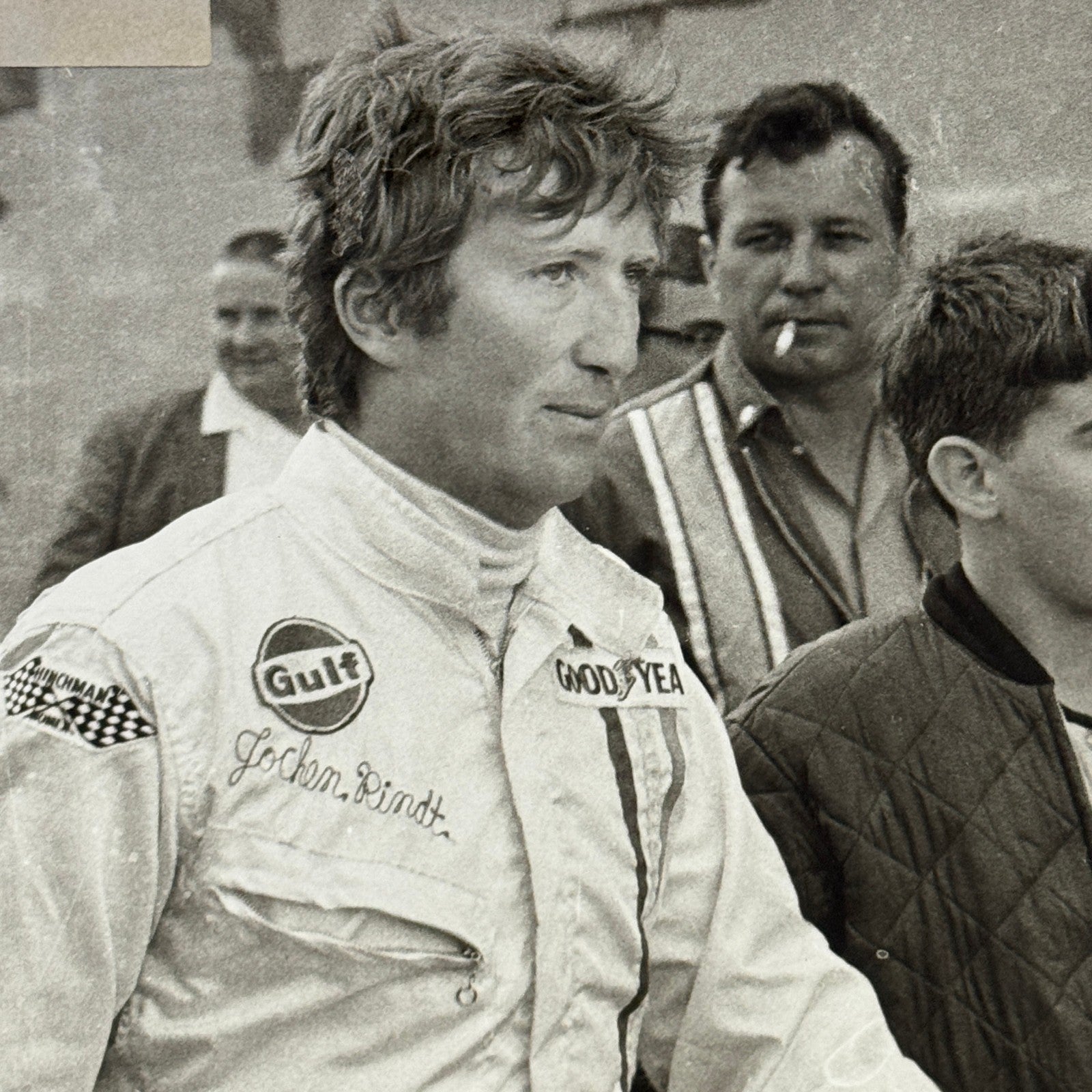 Vintage Racing Photo 1968 Jochen Rindt Racing Driver Motorsport Gulf Racing