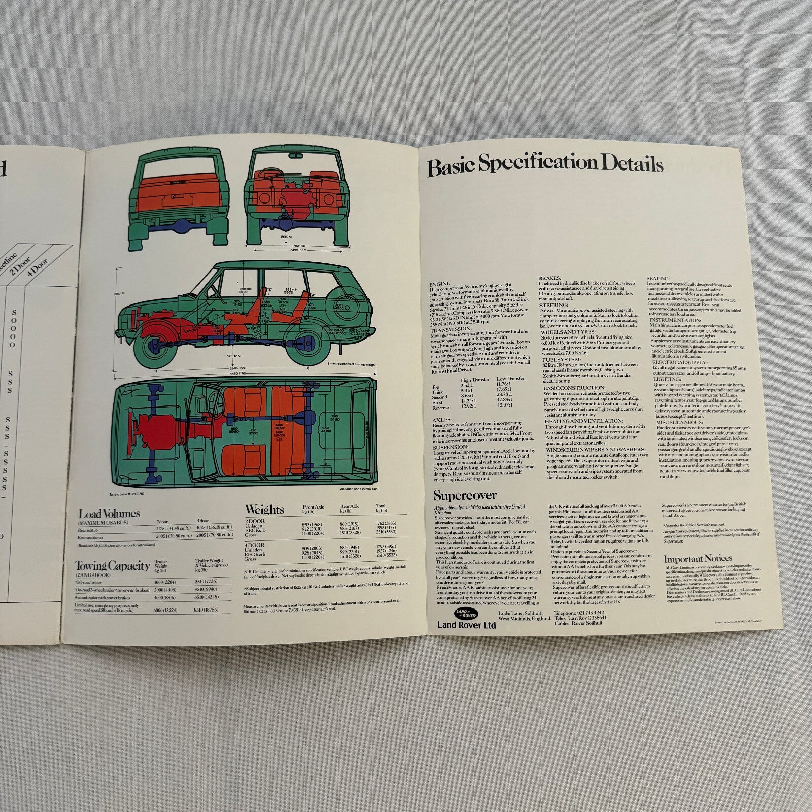 Land Rover Range Rover Sales Brochure Catalog Advertising Vintage UK