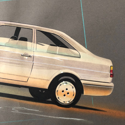 Volkswagen VW Concept Car Illustration Design Drawing Sketch Art Passat Jetta ?