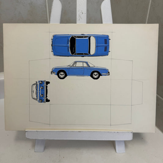 Volkswagen VW Karmann Ghia Automobile Illustration Art Drawing Hand Drawn
