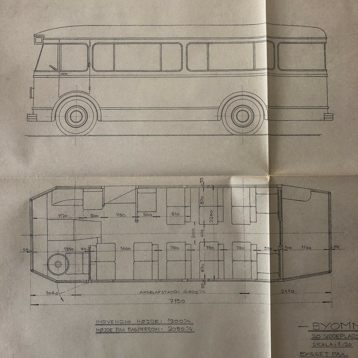 1935 Coachbuilder Bus Design Blueprint Rendering Blue Print Coach Bus Truck