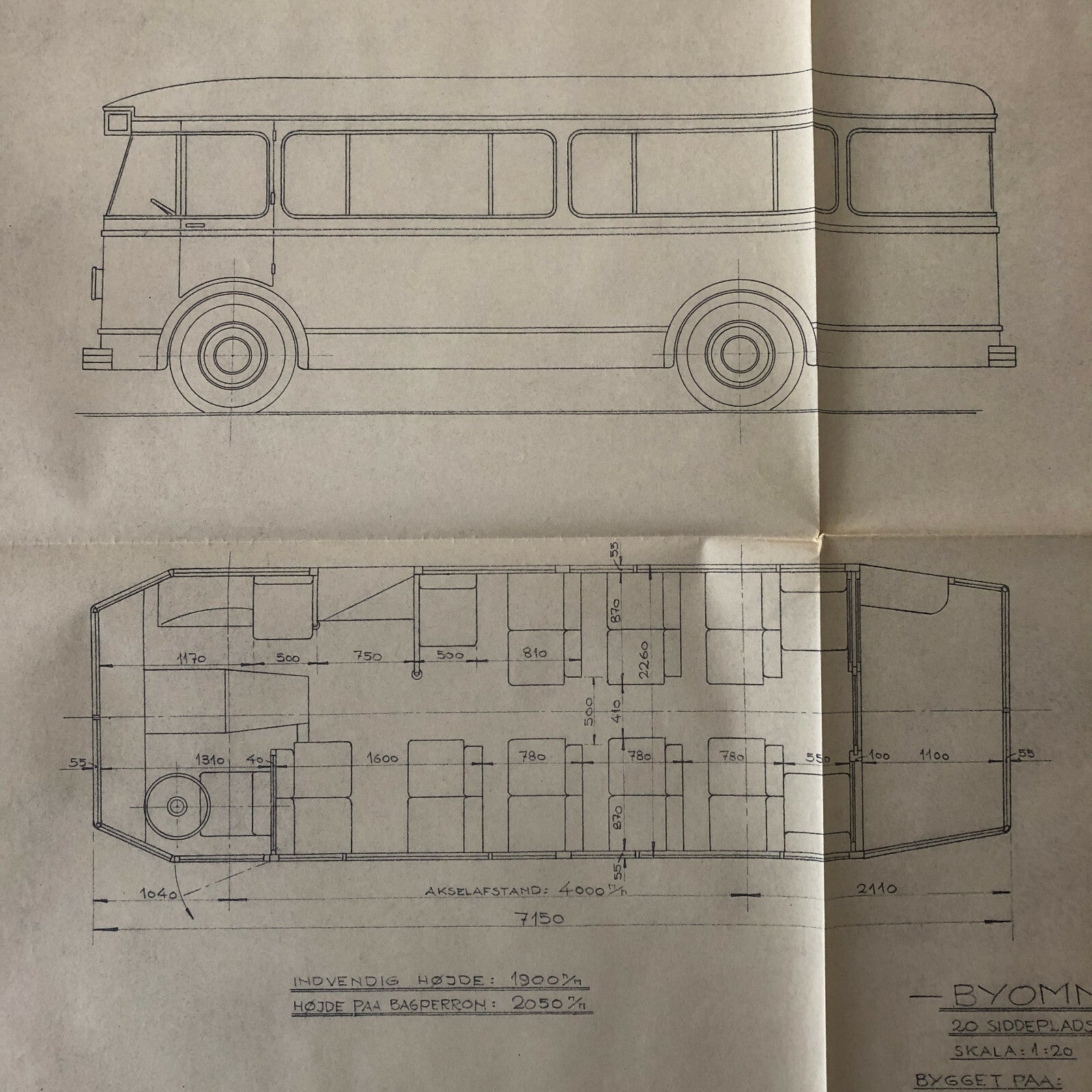 1935 Coachbuilder Bus Design Blueprint Rendering Blue Print Coach Bus Truck