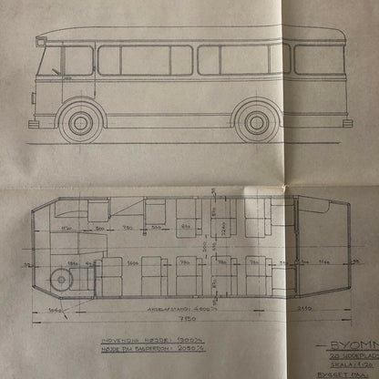 1935 Coachbuilder Bus Design Blueprint Rendering Blue Print Coach Bus Truck