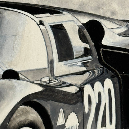 Alfa Romeo Racing Car Vintage Car Illustration Art Drawing Hand Drawn