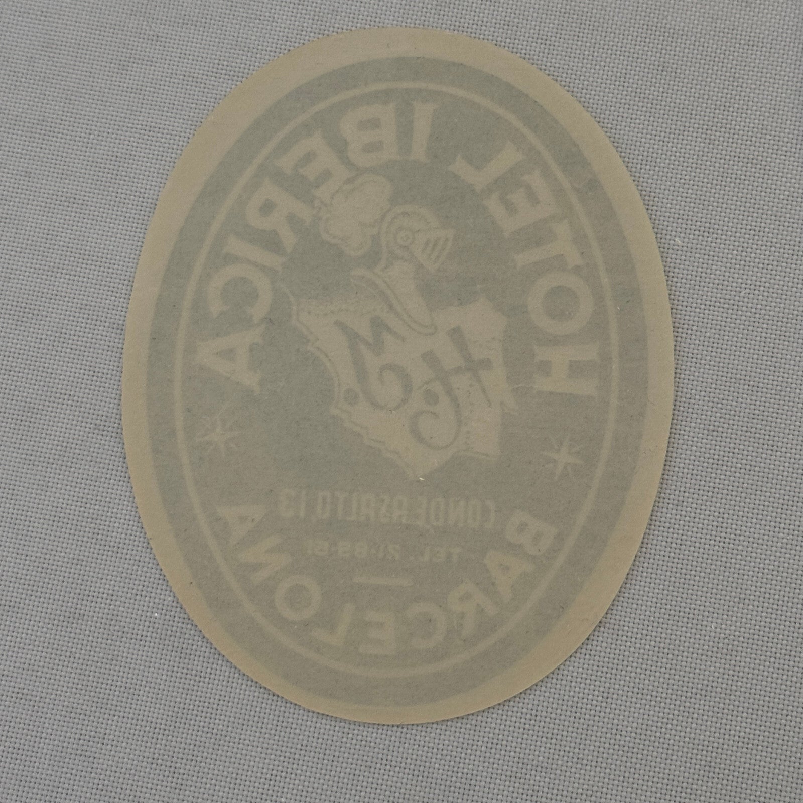 Vintage Hotel Travel Label Hotel Iberica Barcelona Spain Espana