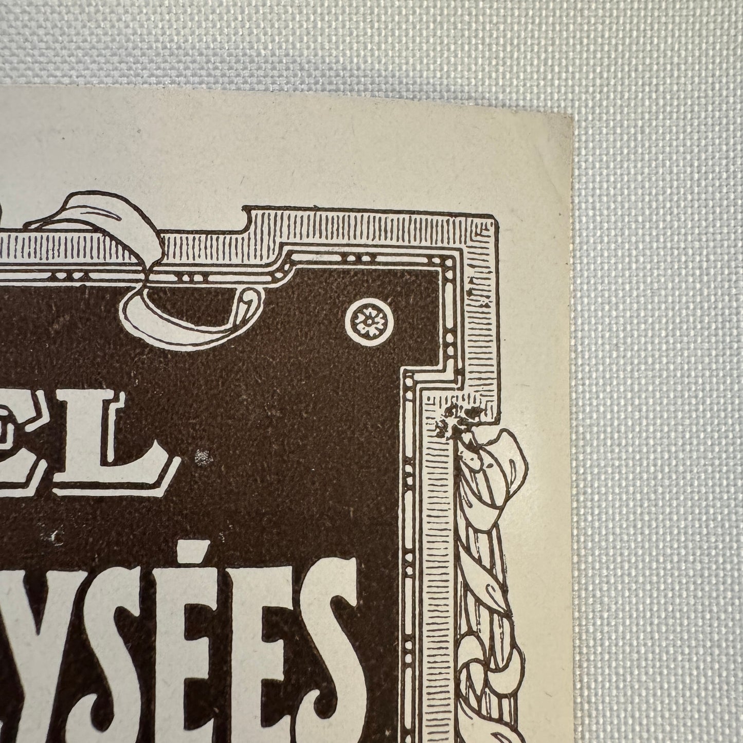 Vintage Travel Luggage Label Hotel Des Champs Elysees Paris France French