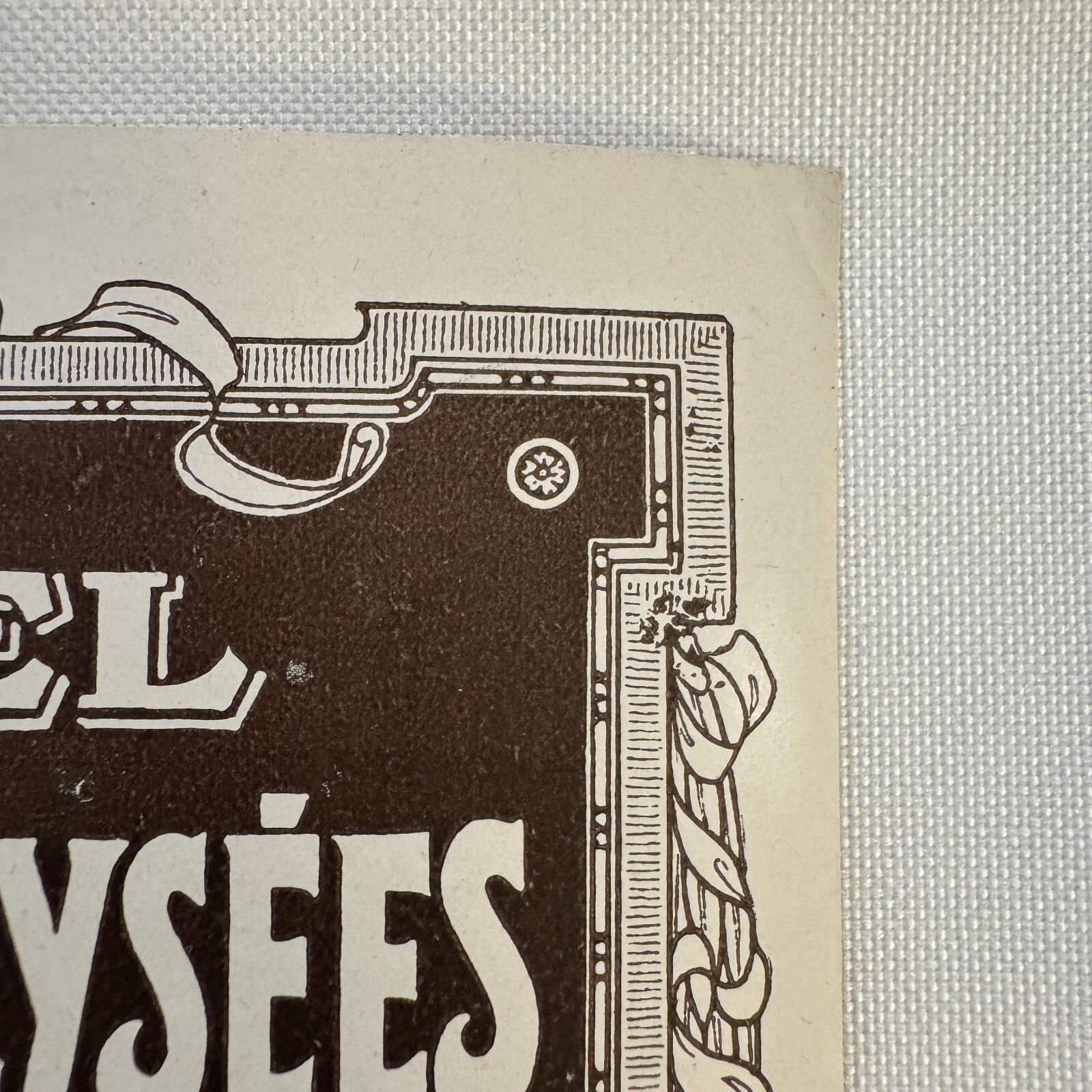 Vintage Travel Luggage Label Hotel Des Champs Elysees Paris France French