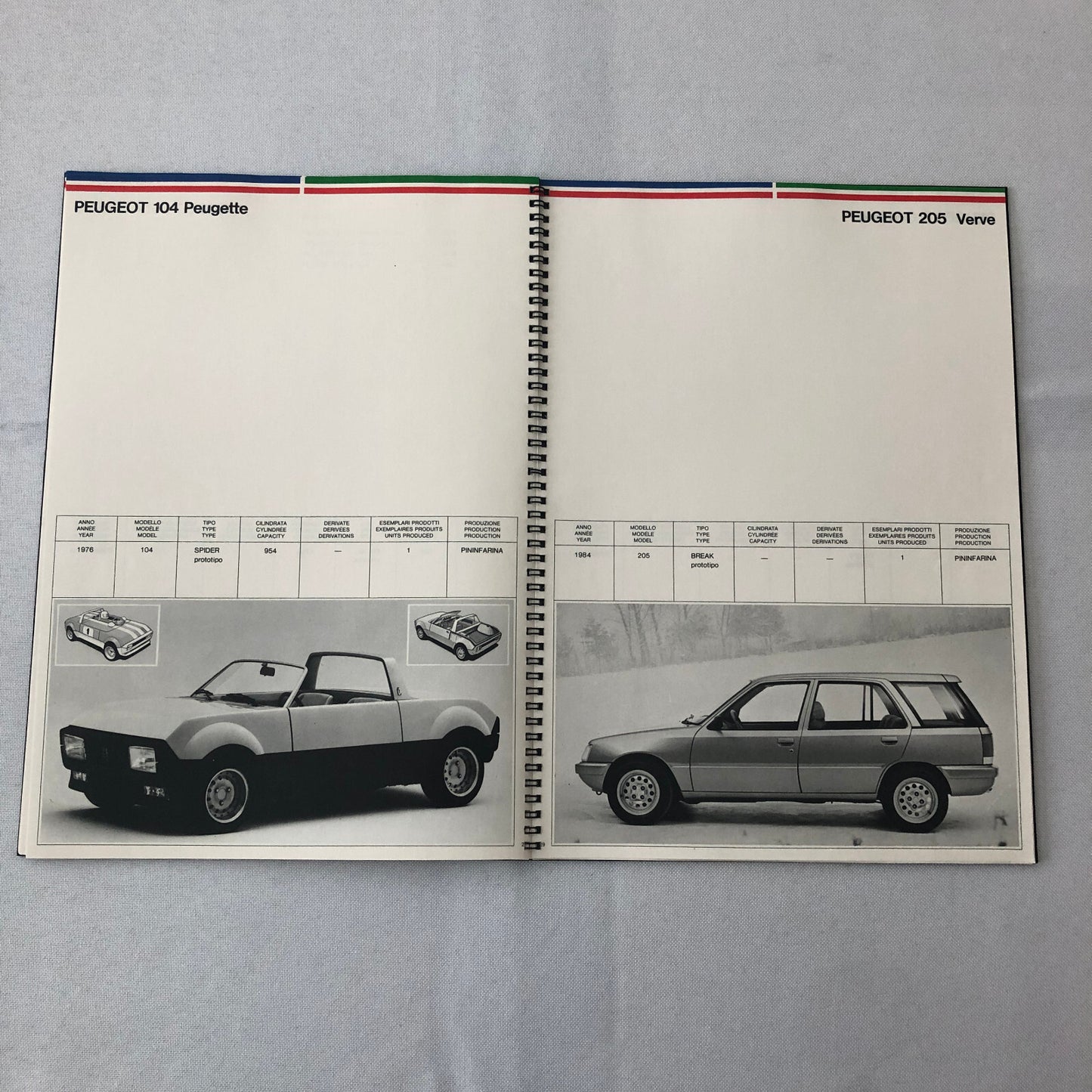 1985 Peugeot Pininfarina History Sales Brochure Catalog Peugeot 403 404 505 +