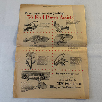 1956 Ford Car Sales Brochure Newspaper Crown Victoria Thunderbird Tudor Wagon +