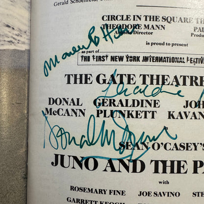 Juno and the Paycock Cast Signed Playbill 1988 Autographed Maureen Potter +