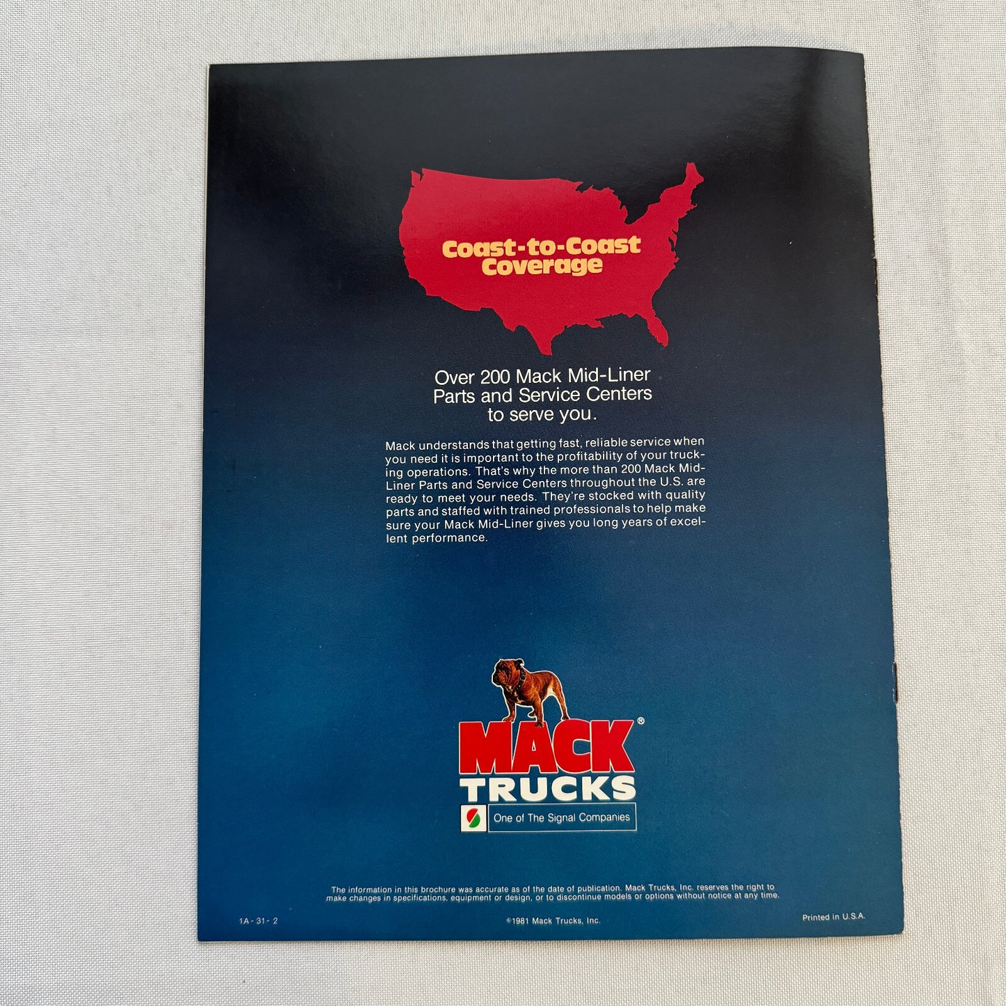 Mack MS300 Midliner Tractor Truck Sales Brochure Catalog