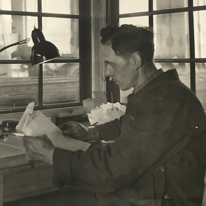 Antique Vintage Photograph of an Office Worker in Factory - Denmark Ergo Trailer
