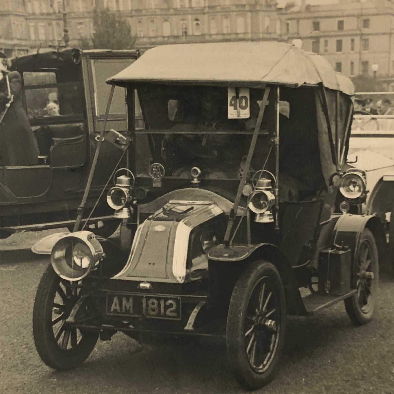 Vintage Antique Car Rally Photo Photograph Print Renault Napier Peugeot + 