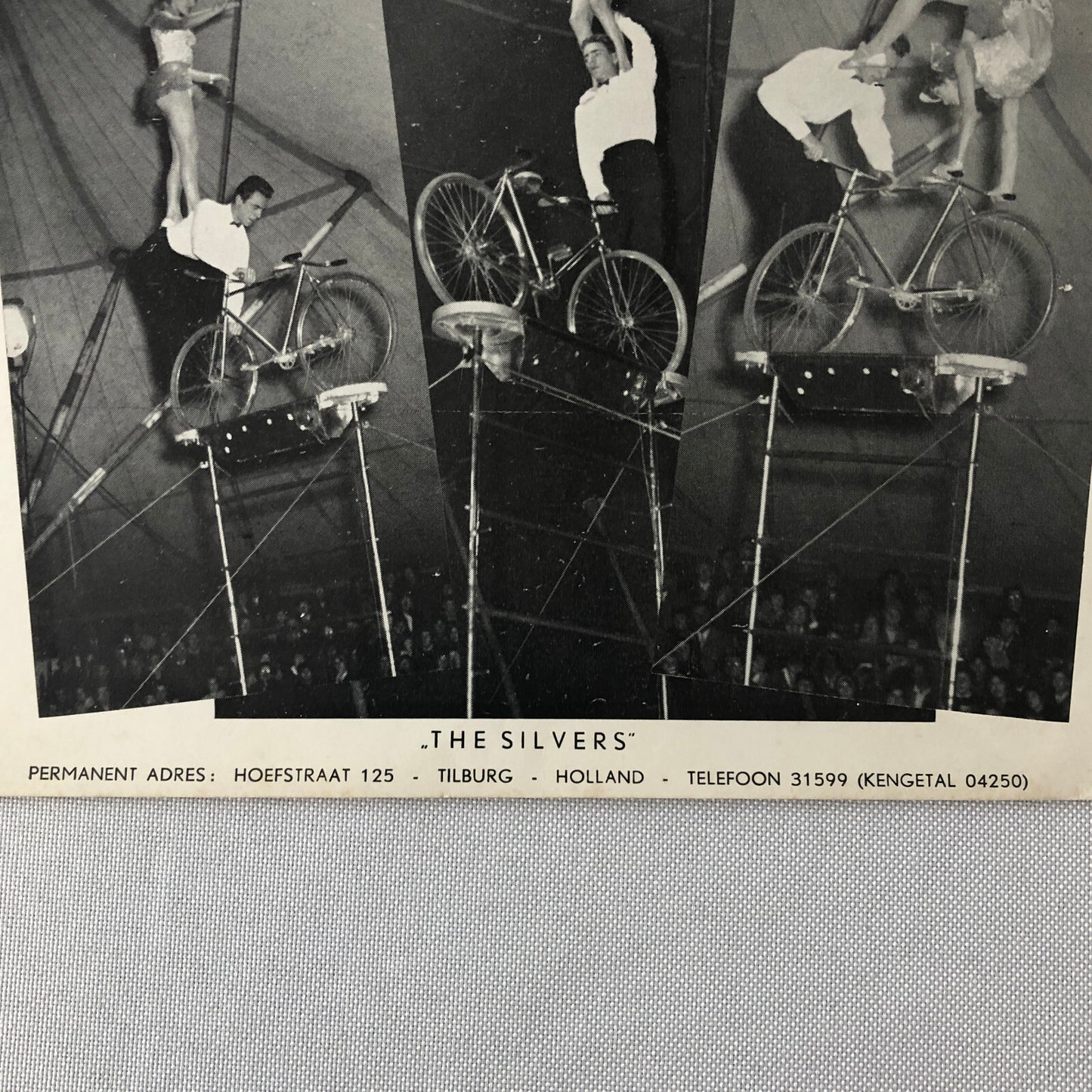Circus Performer Bicycle Balancing Act Advertising Flyer Photo The Silvers