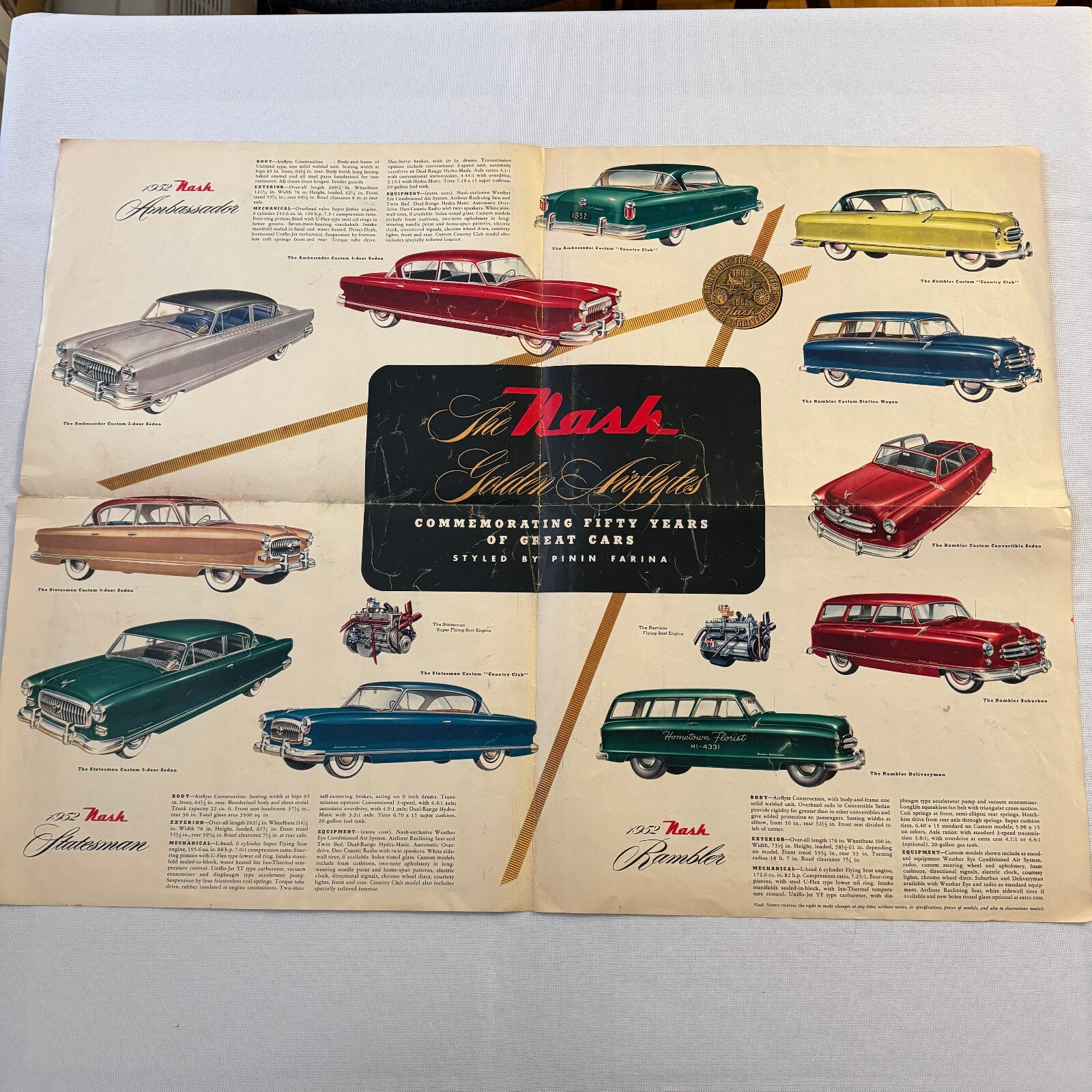 1952 Nash Car Sales Brochure Catalog Nash Ambassador Rambler Statesman