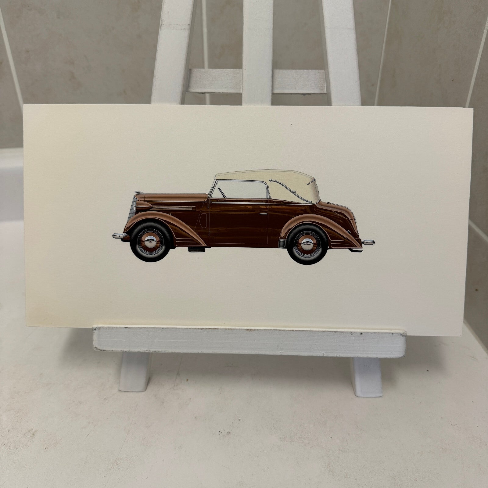1934 Opel Cabriolet 2 Liter Car Illustration Art Drawing Hand Drawn