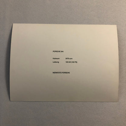 Vintage Porsche 944 Factory Press Photo Photograph Werkfoto