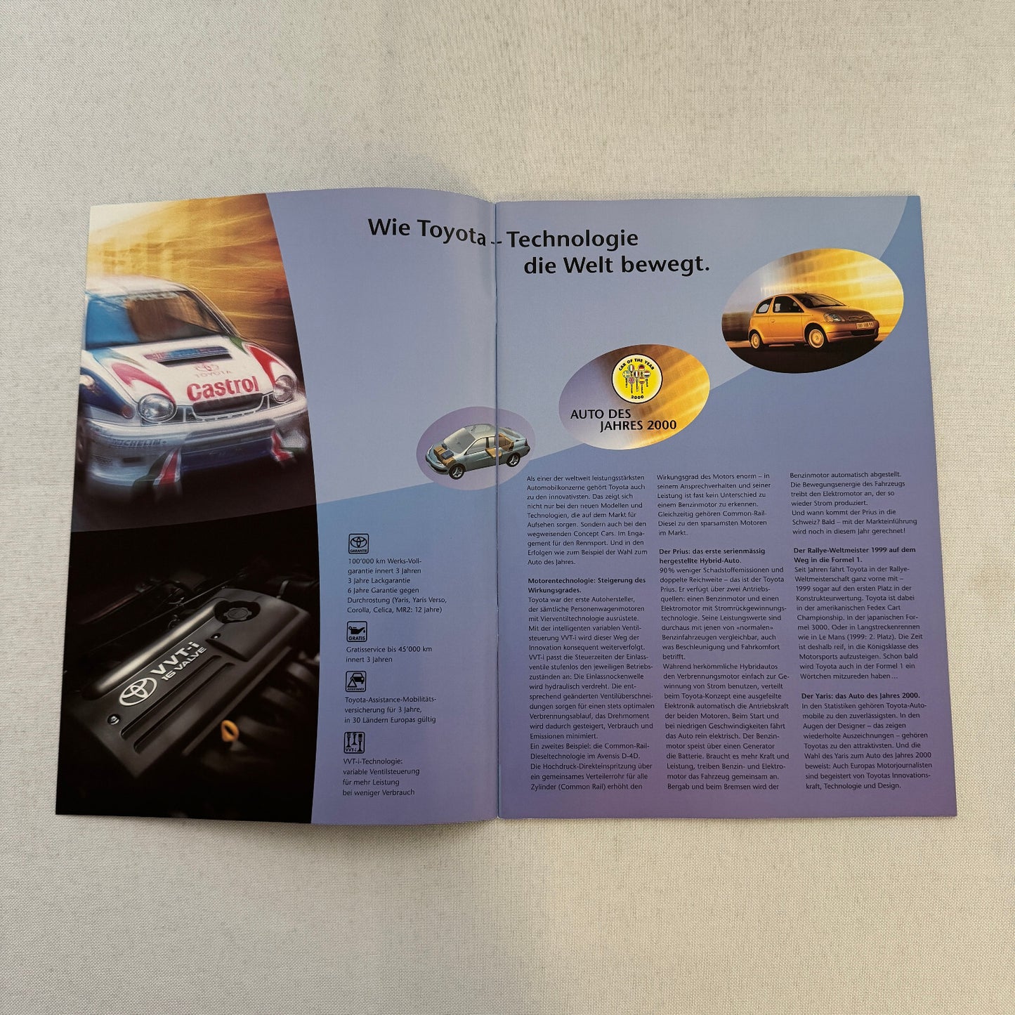 2000 Toyota Car Sales Brochure Catalog MR2 Celica Previa Landcruiser GERMAN TEXT