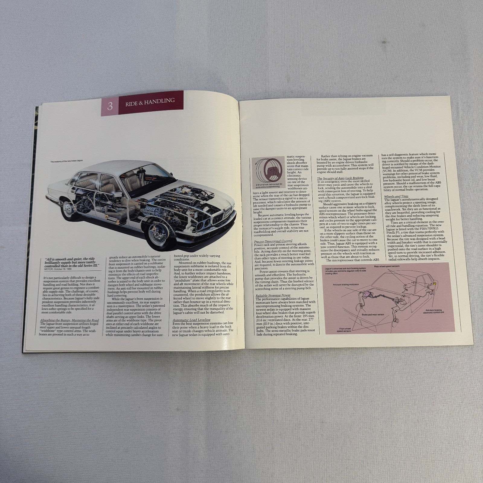 1987 Jaguar XJ6 and XJ6 Sovereign Car Sales Brochure Catalog Advertising Vintage