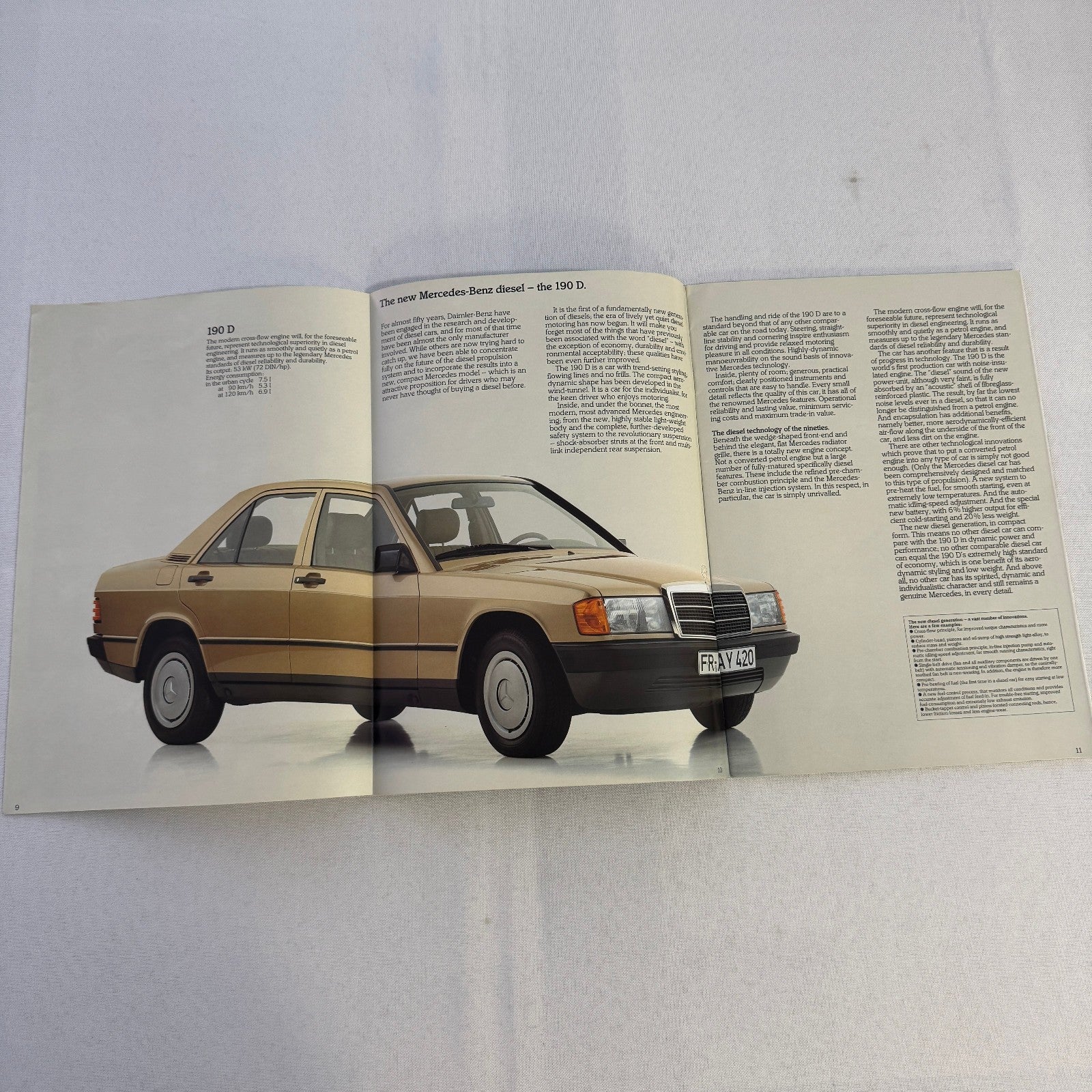 Mercedes Benz Car Brochure 280SL 500 SL 380 SL 280CE 200T 240D 300D 190D 190 250