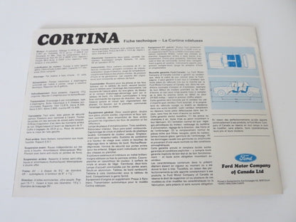 1960s Ford Cortina Sales Brochure Advertising Catalog FRENCH Canadian 