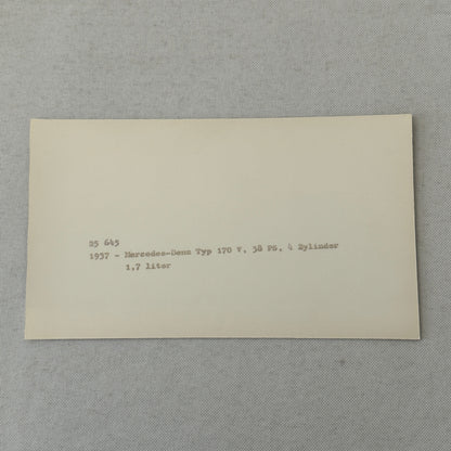 Mercedes Benz Typ 170V Factory Press Photo Photograph Type 170 V