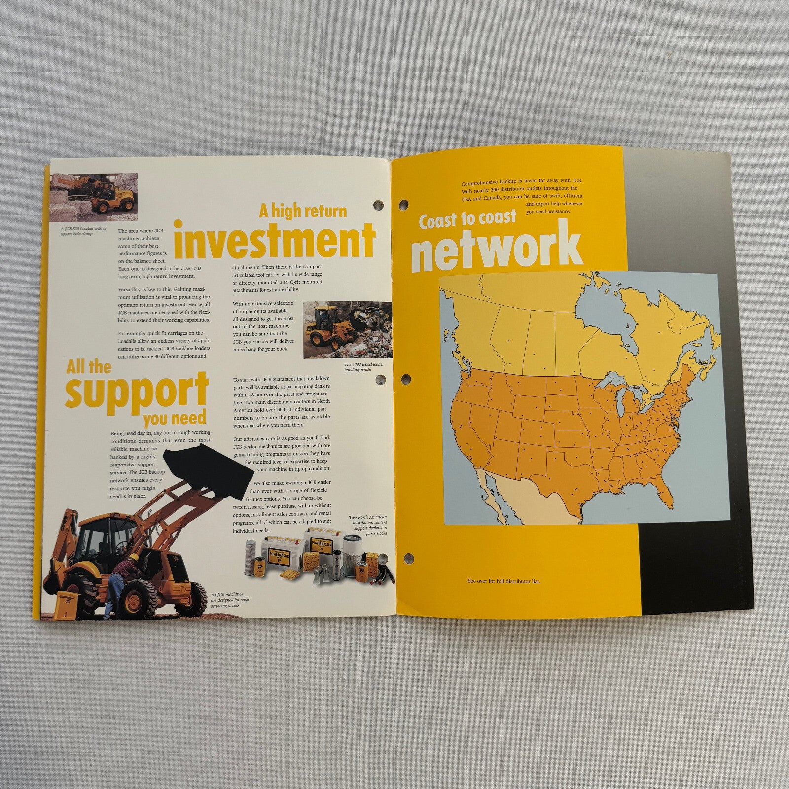 JCB Construction Equipment Sales Brochure Catalog Backhoe Loaders Forklift +